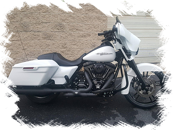 Custom, White and Black, Harley-Davidson Motorcycle Build